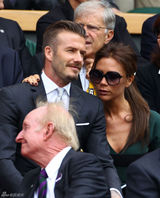 组图：贝克汉姆夫妇观战温网男单决赛