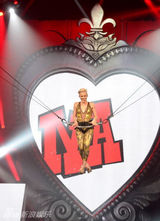 组图：P!nk高空倒吊演唱 与舞伴激情肉搏