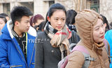 组图：直击中央戏剧学院艺考 帅哥美女寒风排队