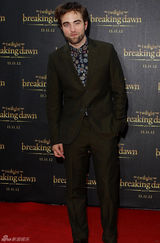 组图：络腮胡帕丁森独自宣传《暮色4》 人气旺