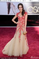 组图：露易丝-罗绣花纱裙美艳亮相奥斯卡红毯