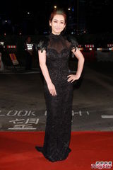 组图：秦海璐亮相红毯 黑色紧身长裙凸凹有致