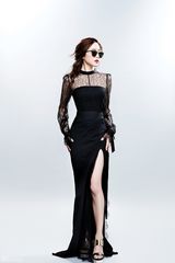 高清图：韩星金孝珍透视黑装秀帅气性感