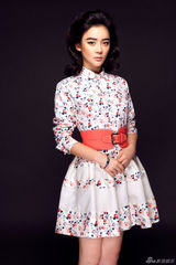 组图：袁姗姗贺岁写真俏皮 复古花裙张扬魅力