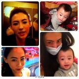 组图：张柏芝一双儿子卖萌抢镜网友追捧