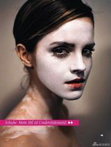 组图：艾玛沃特森小丑哭妆登杂志 纯白脸颊另类