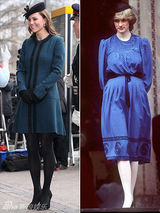 组图：凯特王妃与戴安娜孕期服装大比拼