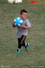 组图：贝克汉姆带儿子球场PK 见狗仔变脸怒骂