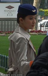 组图：刘亦菲制服诱惑遭围观 空姐造型神似仙女