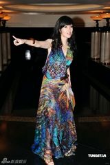 幻灯图集：周慧敏任防艾滋大使 深V裙展异域风