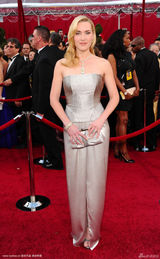 高清组图：奥斯卡红毯 凯特-温丝莱特银色礼服高贵