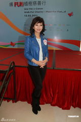 高清图：赵雅芝出席环保活动 蓝色上衣清新典雅