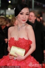 组图：霍思燕红裙现身电影节红毯 不惧严寒秀美背