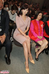 组图：林志玲粉裙露美腿知性做公益