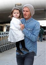 组图：贝克汉姆全家现身机场 小七嘟嘴卖萌