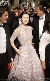 组图：《维纳斯》首映 章子怡素雅长裙助阵