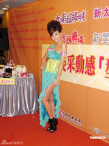 高清图：赵硕之低胸抢镜 冼色丽短裙充满阳光 