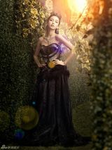 组图：Angelababy华丽森林女写真似林中精灵