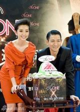 组图：李冰冰为华仔庆生献吻 赞刘嘉玲优秀