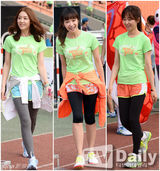 组图：f(x)宋茜等助阵马拉松 运动服展青春活力