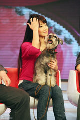 组图：陈紫函做客大牌生日会 呼吁大众关注流浪动物