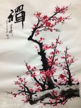 组图：杜奕衡工作之余搞创作 修心养性画梅花