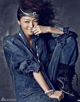 组图：齐溪杂志大片牛仔范儿 野性展现冷艳性感