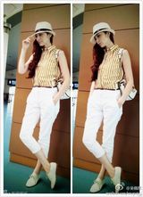 组图：吴佩慈微博晒私服搭配有型有款