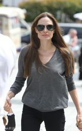 组图：安吉丽娜-朱莉携4子逛水族馆享受亲子乐