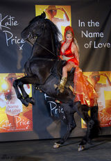 组图：艳星乔丹红装爆乳骑骏马宣传新书