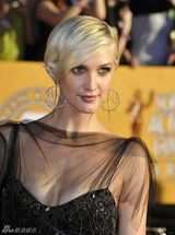 组图：演员工会奖红毯阿什莉-辛普森薄纱裙性感