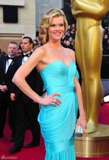 高清组图：奥斯卡红毯米西-派勒蓝色礼服光彩照人