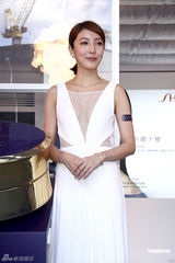 组图：杨谨华性感代言深V薄纱露半球