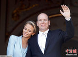 组图：摩纳哥亲王迎娶游泳健将 六千居民受邀观礼