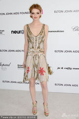 高清组图：超模莉迪亚-赫斯特亮相奥斯卡派对