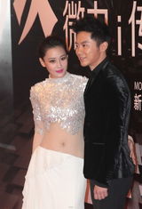 组图：2012新浪微博之夜红毯-情侣档李晨张馨予