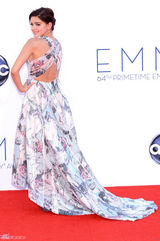 组图：艾美奖红毯 《摩登家族》俏妞阿芮尔扎染裙