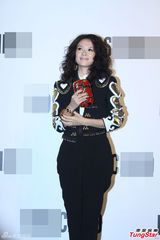 组图：章子怡卷发造型亮相活动