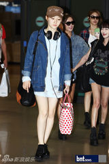 组图：韩国团体T-ara结束马来西亚演出抵达仁川机场