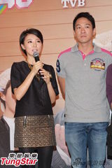 组图：离巢陈法拉亮相剧集宣传 陈豪称正作胎教