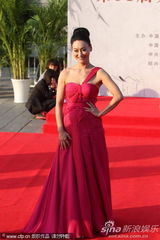 组图：惠英红亮相百花红毯 鲜红长裙气场强大