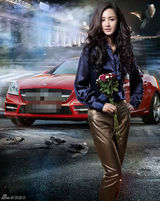 组图：张歆艺拍新梦幻写真 汽车主题显狂野神秘 