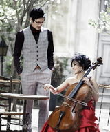 组图：韩球星赵在镇与美貌大提琴手新娘拍婚纱写真