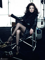 组图：高圆圆豹纹出镜诠释狂野性感