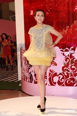 组图：刘嘉玲蛋糕裙大秀美腿 赞梁朝伟细心体贴