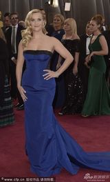 组图：瑞茜-威瑟斯彭蓝色礼服大方高贵