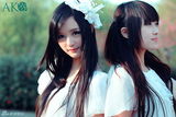 组图：少女团体AK98拍公益写真 宛若绿色天使